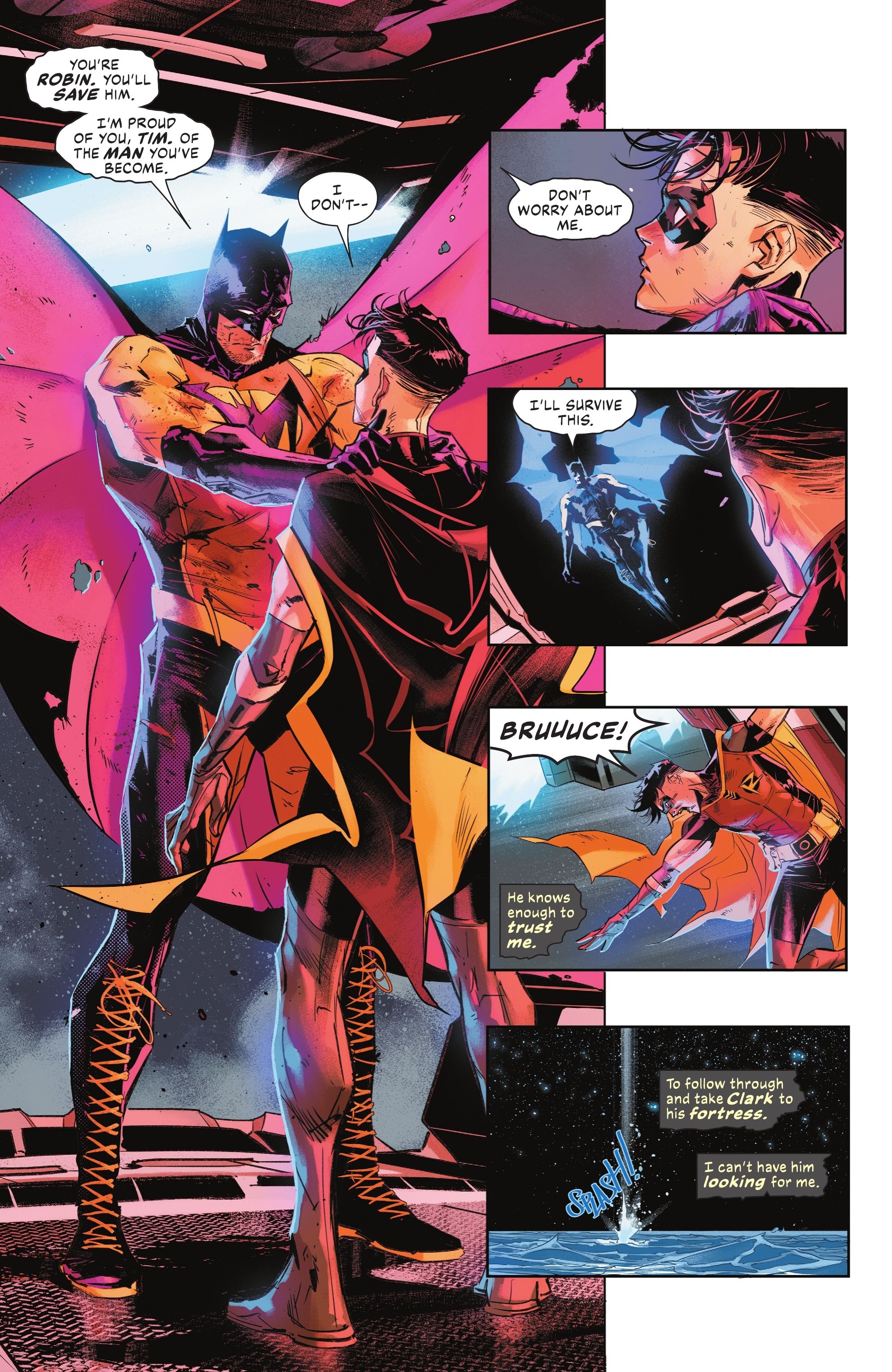 Batman diz a Tim Drake que está orgulhoso dele