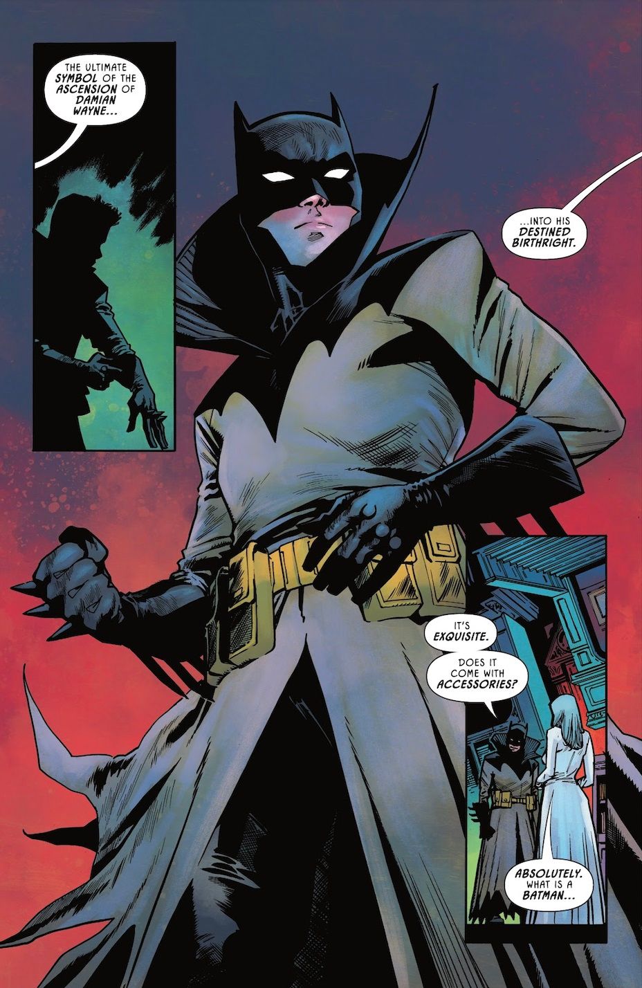 Damian Wayne veste o traje do Batman 666 pela primeira vez