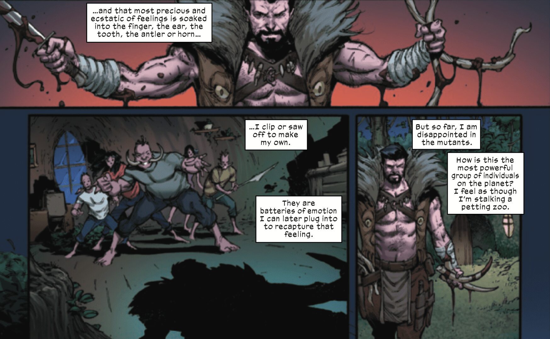 Kraven, o Caçador, chega a Krakoa e começa a matar mutantes em X-Force #32.