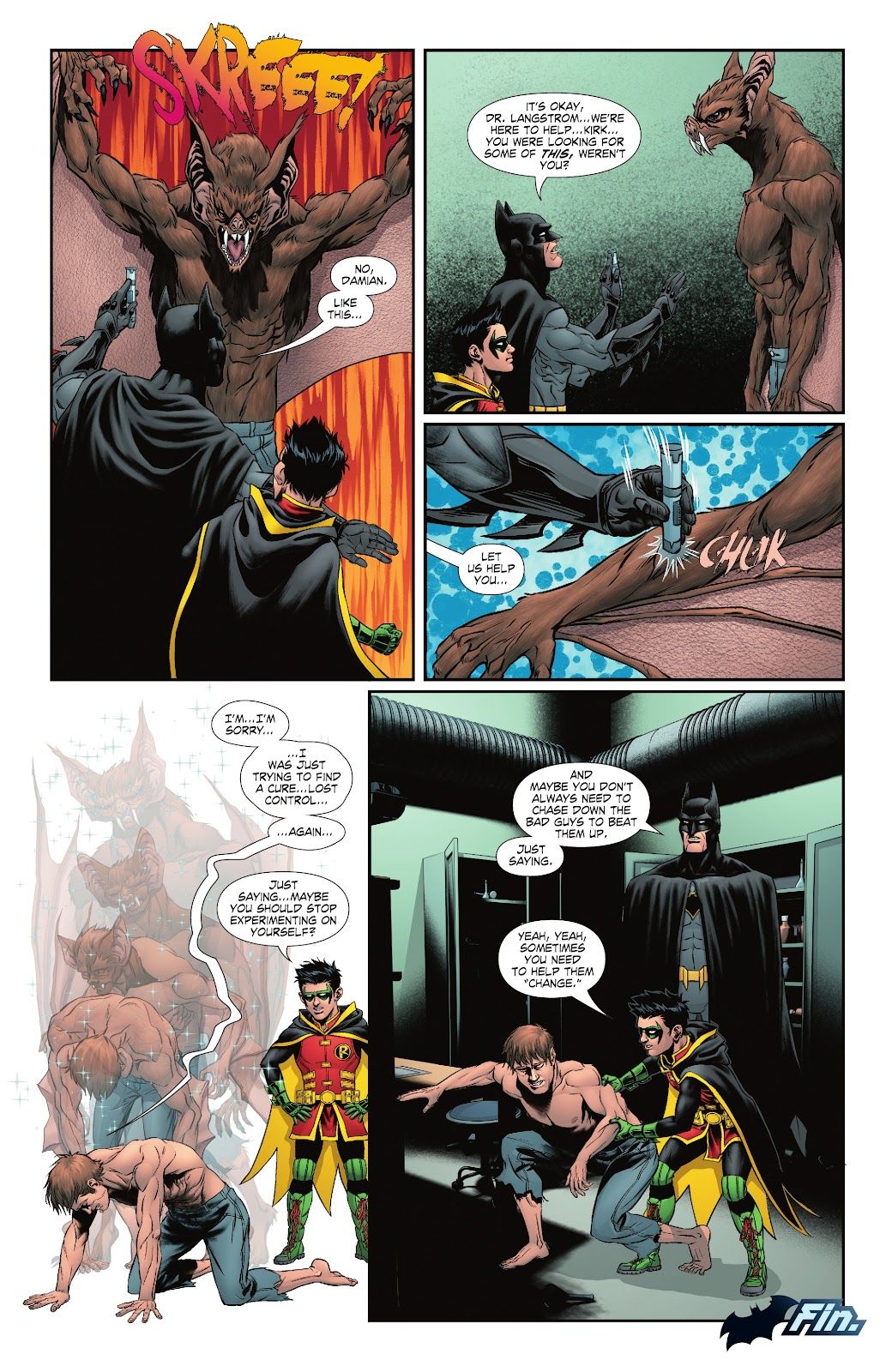 Batman e Damian enfrentam Kirk Langstrom