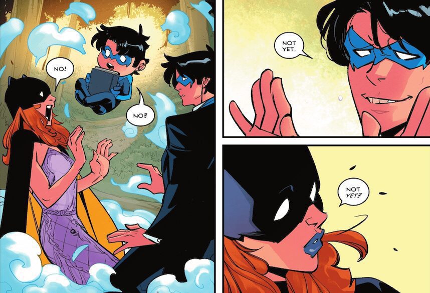 Asa Noturna parece estar pensando em pedir a Batgirl em casamento