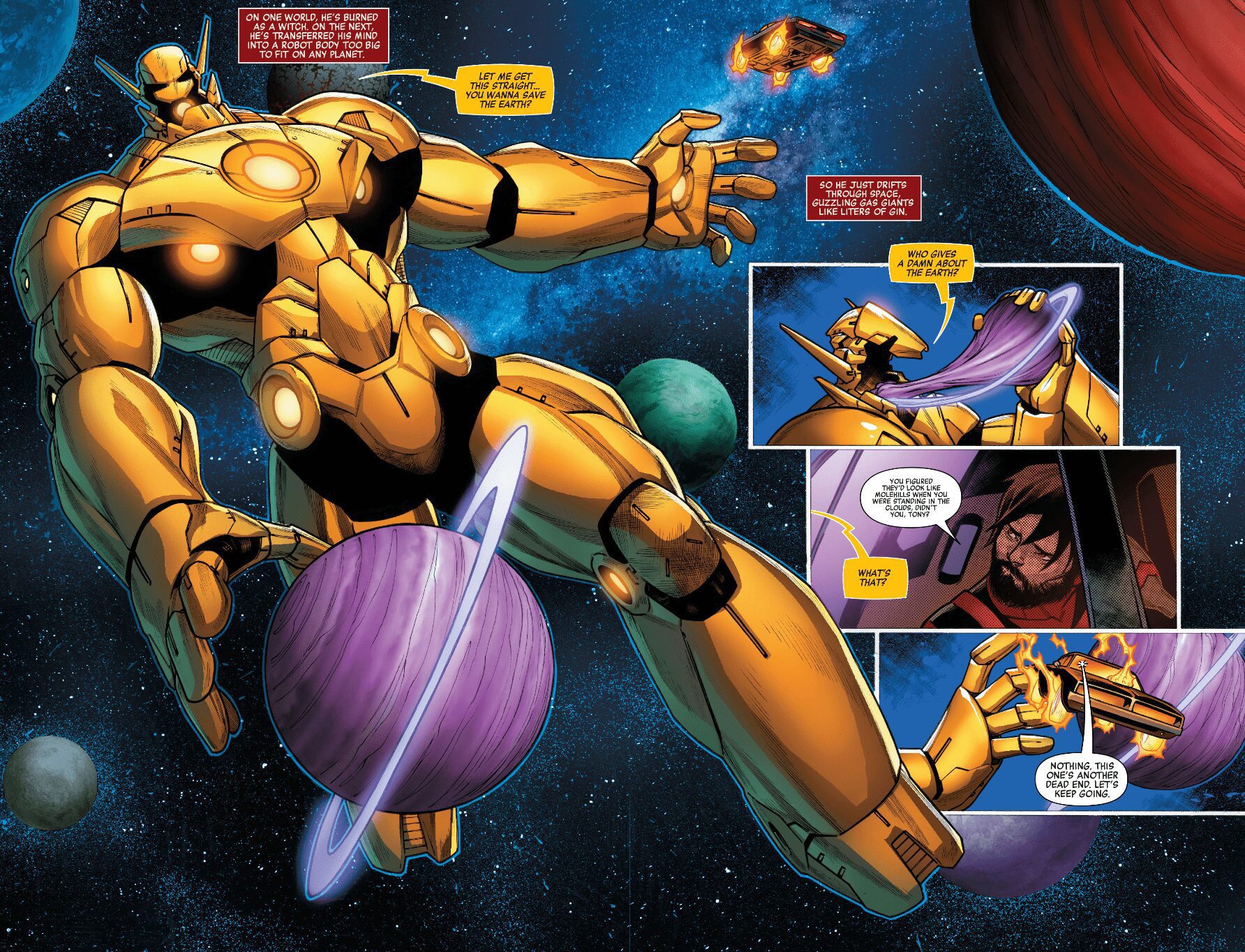 Marvel acaba de apresentar um Homem de Ferro parecido com Galactus que consome planetas