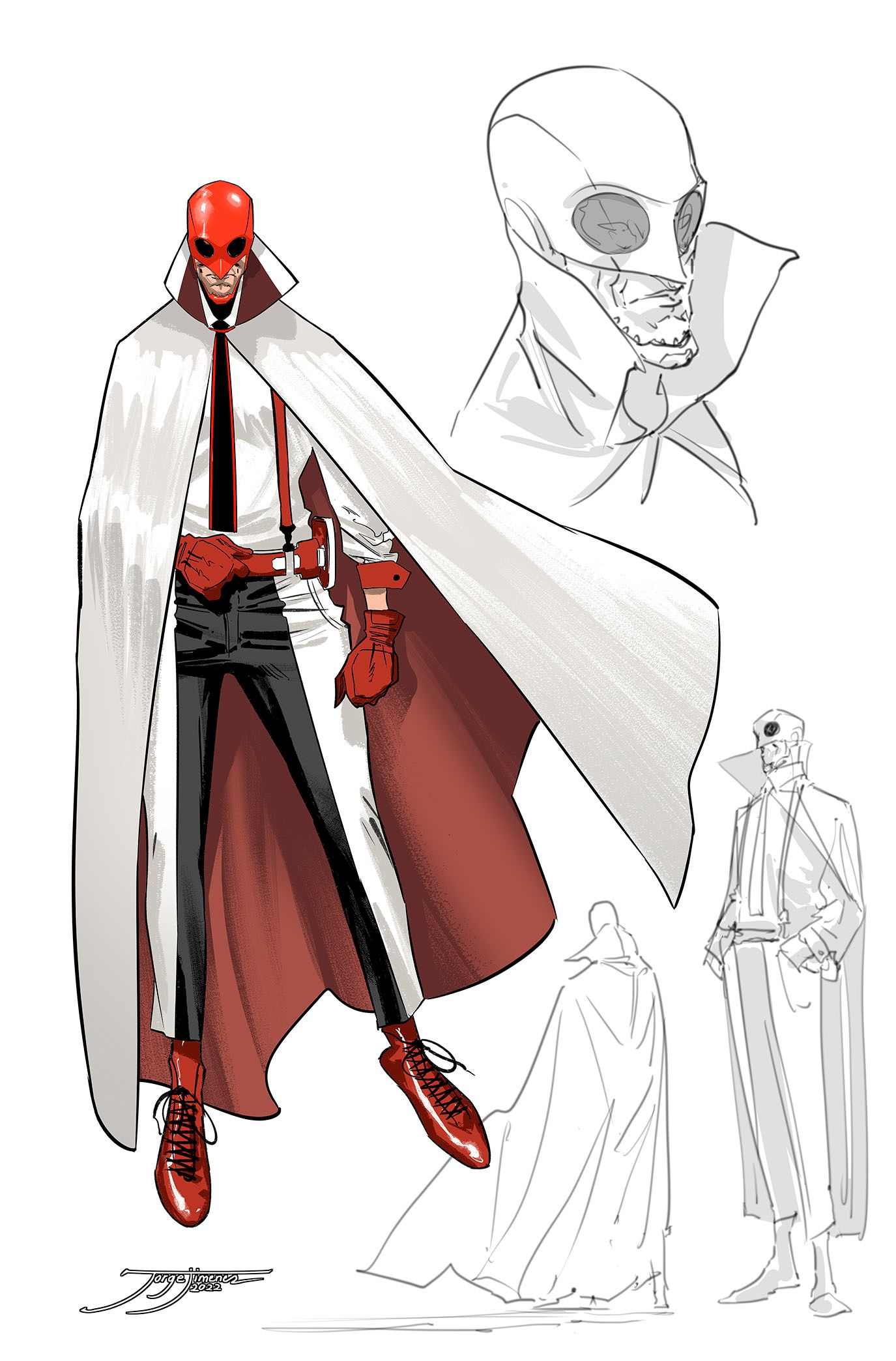 Design de personagens da máscara vermelha