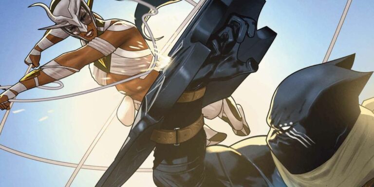 T'Challa battling Beisa on the cover art for Black Panther #2 (2023)