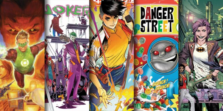 Cover art for new DC comics out May 9, 2023 feature Green Lantern, Joker, Xanthe, Darkseid and more.