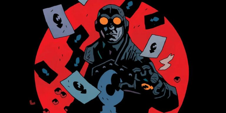 Lobster Johnson in a red spotlight
