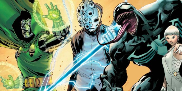 Marvel characters from Jonathan Hickman and Valerio Schiti's GODS series debut alongside Venom and Doctor Doom.