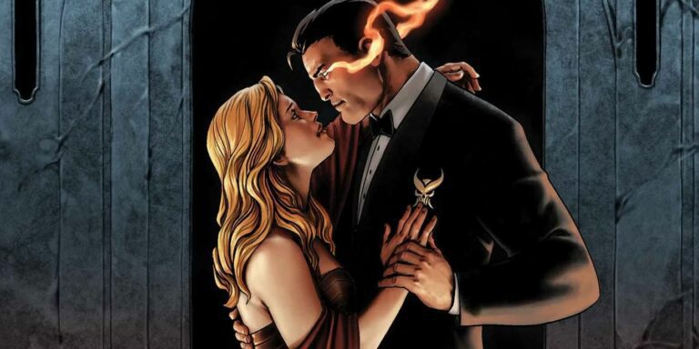 Frank Castle holds his wife, Maria, on the cover of Punisher #10 (2023).