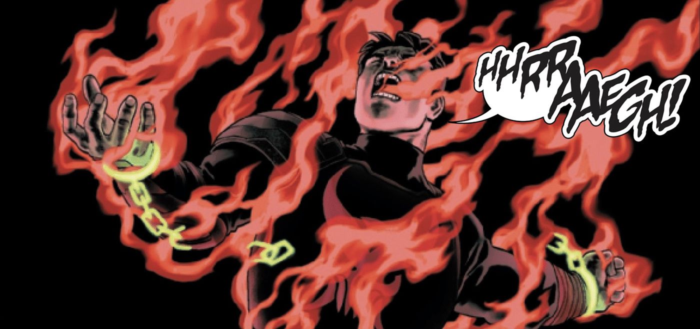 Frank Castle se incendeia usando balas mágicas em Punisher # 12 (2023).