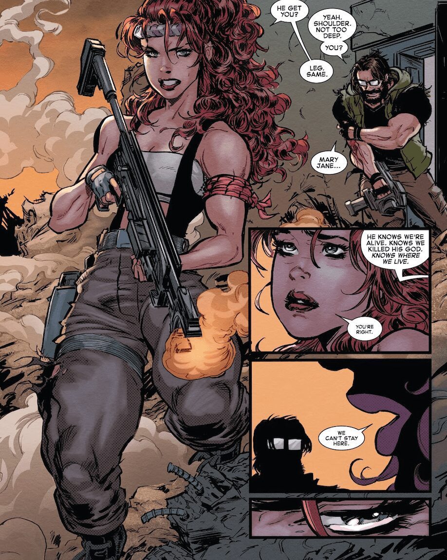 A Marvel dá a Mary Jane Watson um visual semelhante ao Exterminador do Futuro 2/Linda Hamilton em Amazing Spider-Man #25.
