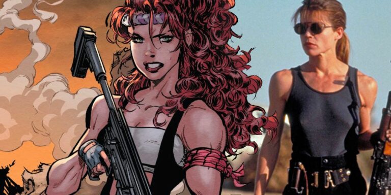 Marvel gives Mary Jane Watson a Terminator 2/Linda Hamilton-like look in Amazing Spider-Man #25.