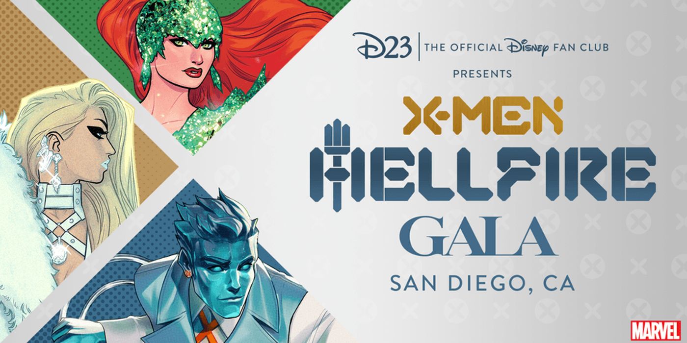 uma imagem promocional para o próximo evento Hellfire Gala que será realizado na San Diego Comic Con 2023
