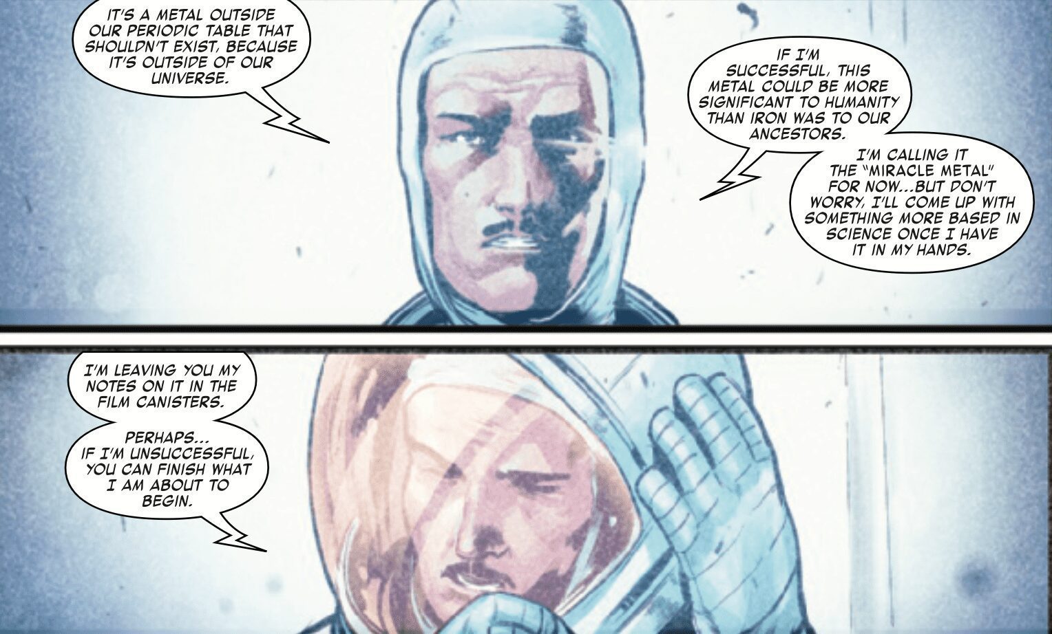 Invincible Iron Man sugere a descoberta de um novo tipo de metal milagroso que poderia rivalizar com Adamantium.