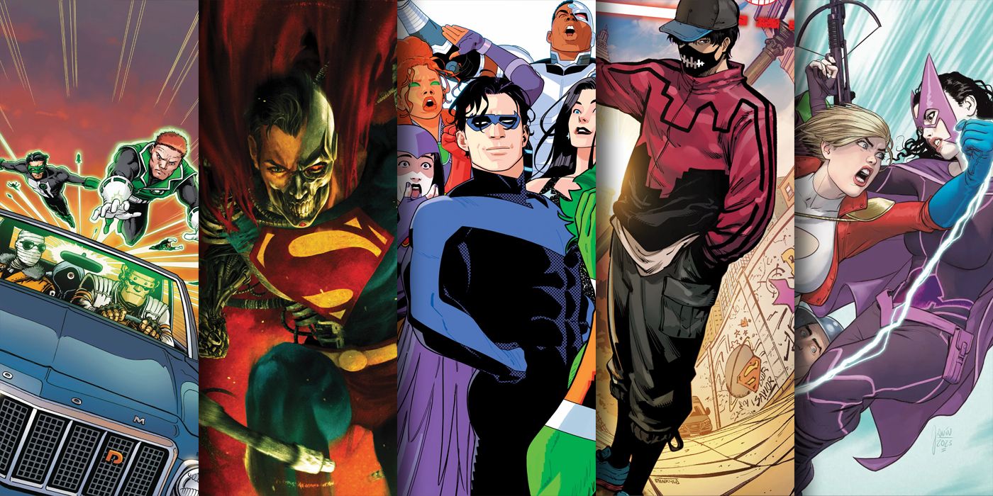 A arte da capa dos novos quadrinhos da DC em 23 de maio de 2023 apresenta Doom Patrol, Green Lanterns, Cyborg Superman, JSA e muito mais.