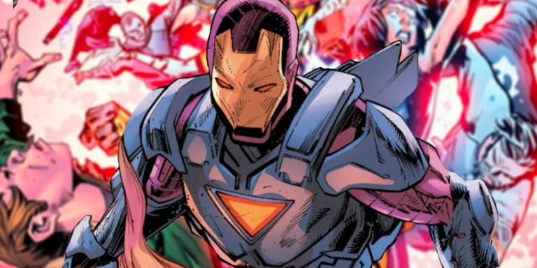 Marvel's new evil Iron Man who wants to kill all the mutants strikes a menacing pose.