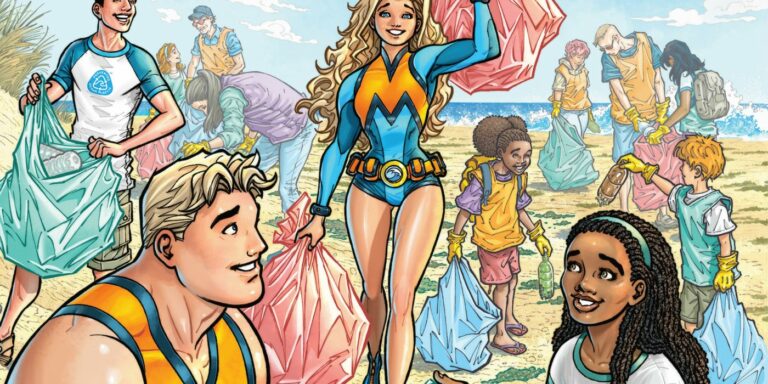 Ian Churchill's Marinegirl debuts for a UN Oceans Day message alongside Marineman.