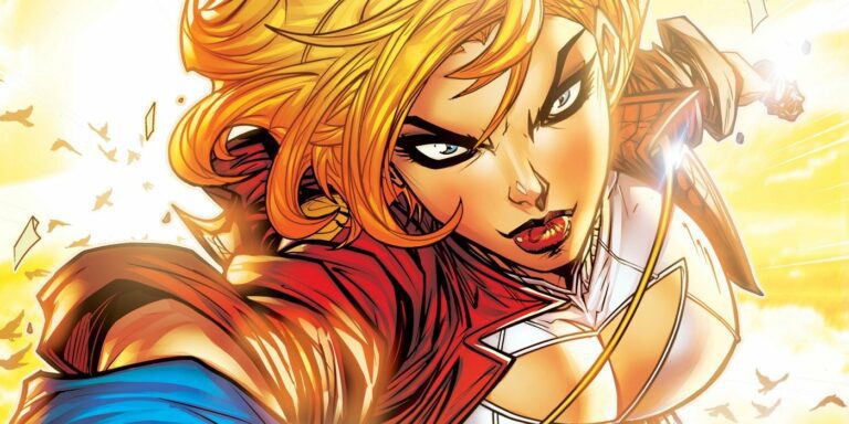 Power Girl flies into battle with an attitude