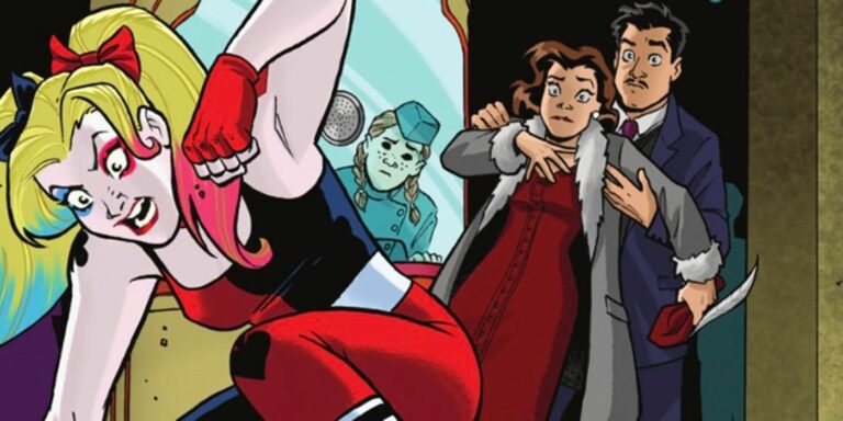 Harley Quinn beats up Joe Chill.